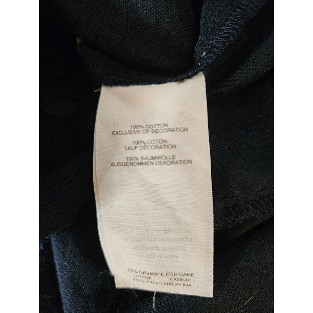 J.Crew Ruffle Sleeve Embroidered Top Womens 14 Navy Blue Cottagecore Romantic - Picture 7 of 8